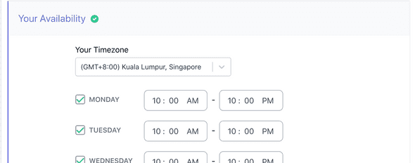 Availability Settings